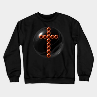 Orange Cross in Glass Ball Crewneck Sweatshirt